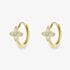 Gold Impression 9ct Yellow Gold Cubic Zirconia Flower Huggie Hoop Earrings 120525147606