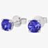 Tivon Classic 18ct White Gold Round Tanzanite Four Claw Stud Earrings EW-0669-TZ