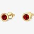 Tivon 18ct Yellow Gold Rubover Garnet Stud Earrings EY-0853-GR