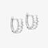 9ct White Gold 11mm Baguette Cut Cubic Zirconia Huggie Hoop Earrings 5.58.3859