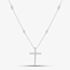 Silver Pave Cubic Zirconia Cross Pendant Chain 8.18.9490