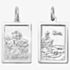 Fashionista Silver Sterling Silver St Christopher Double Sided Oblong Loose Pendant G6826