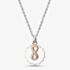 Sterling Silver Two Tone Flower & Infinity Necklace 2THB009306