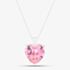 Sterling Silver 15mm Pink Crystal Heart Pendant 8.62.5642