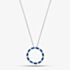Sterling Silver Blue Cubic Zirconia Circle Pendant Necklace S6673