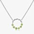 Sterling Silver Peridot Open Circle Pendant Necklace MK-1055PE