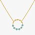 Gold Plated Blue Topaz Open Circle Pendant Necklace MK-1056BT