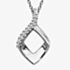 Sterling Silver Cubic Zirconia Diamond Shape Pendant Necklace MK-1001