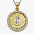 Gold Plated Cubic Zirconia Medallion Pendant Necklace MK-1042GO