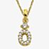 Gold Plated Cubic Zirconia Oval Pendant Necklace MK-1006GO