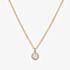 Gold Plated Round Cubic Zirconia Pendant Necklace MK-898GO