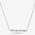 Fashionista Silver Sterling Silver Cubic Zirconia Shaped Bezel Bar Pendant MK-1072