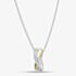 Fashionista Silver Two-Tone Cubic Zirconia Cross Over Pendant MK1069GO