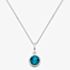 Silver December Birthstone Blue Pendant with Chain P4563 N2326