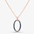 Fashionista Gold Rose Gold Tone Plated Sterling Silver Blue Cubic Zirconia Oval Pendant AP16220Z-BSNN/P