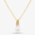 Yellow Gold Tone Plated Sterling Silver Freshwater Pearl Cubic Zirconia Pendant AP16176Z-WFM/G