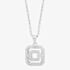 Silver Pavé Open Square Pendant P612150