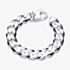 Fashionista Silver Sterling Silver 7.5 Inch Curb Chain Bracelet S5372