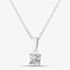 Silver Medium Brilliant Cut Cubic Zirconia Pendant Necklace ZQP00045
