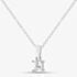 Silver Medium Princess Cut Cubic Zirconia Pendant Necklace ZQP00041