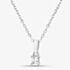 Silver Small Princess Cut Cubic Zirconia Pendant Necklace ZQP00043