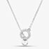 Silver Cubic Zirconia Open Circle With Silver Ball Necklace MPW0069A