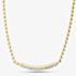 Gold Tone Plated Cubic Zirconia Bar Pendant MK-1070GO