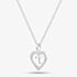 Fashionista Silver Sterling Silver Cubic Zirconia T Initial Heart Pendant 016-33527/T