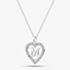 Fashionista Silver Sterling Silver Cubic Zirconia M Initial Heart Pendant 016-33527/M