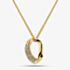 Yellow Gold Tone Plated Sterling Silver Cubic Zirconia Twist Oval Pendant 016-34468/GP
