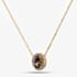Yellow Gold Tone Plated Sterling Silver Purple Cubic Zirconia Halo Pendant 016-35004/GP
