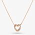 Fashionista Gold Rose Gold Tone Plated Sterling Silver Cubic Zirconia Double Heart Pendant AN3307Z/P