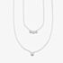Fashionista Silver Sterling Silver Bezel Set Cubic Zirconia Double Layer Necklace N4780C