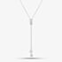Sterling Silver Cubic Zirconia Pave Barrel & Ball Lariat Necklace N611058