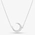 Sterling Silver Cubic Zirconia Crescent Moon Necklace N611070