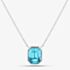 Sterling Silver Asscher-Cut Blue Crystal Necklace N4475T