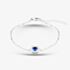 Sterling Silver Rhodium Plated Stone Set Blue Cubic Zircona Hexagon Bracelet  8.24.7942