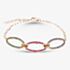 Fashionista Gold Rose Gold Tone Plated Sterling Silver Cubic Zirconia Triple Oval Bracelet AB3562Z-ENN-BSNN-RSY/P