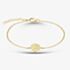 Yellow Gold Tone Plated Sterling Silver Cubic Zirconia Textured Disc Bracelet AB4185Z/G