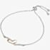 Two Colour Cubic Zirconia Heart Wishbone Toggle Bracelet 2THB019004
