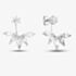 Silver Cubic Zirconia Five Pear Fancy Dropper Stud Earrings SE02132A