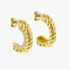 LUXE Silver Gold Plated Cubic Zirconia Twisted Half Hoop Earrings 8.51.3208