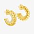 LUXE Silver Gold Plated Cubic Zirconia Twisted Half Hoop Earrings 8.51.3209
