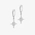 Silver Cubic Zirconia Star Dropper Hoop Earrings 8.52.0019