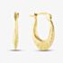 Silver Gold Plated Oval Patterned Creole Hoop Earrings S3042