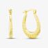 Silver Gold Plated Twist Patterned Oval Creole Hoop Earrings S3100