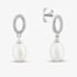 Sterling Silver Freshwater Pearl & Cubic Zirconia Dropper Earrings EOW70147FW