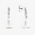 Sterling Silver Freshwater Pearl & Cubic Zirconia Bar Dropper Earrings EOW70140FW