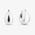 Sterling Silver Rhodium Plated Oval Creole Earrings 8.52.0001