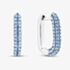 Sterling Silver Rhodium Plated Sky Blue Cubic Zirconia Creole Earrings 8.58.0027